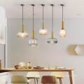 Modern gold glass hanging light modern restaurant led pendant light